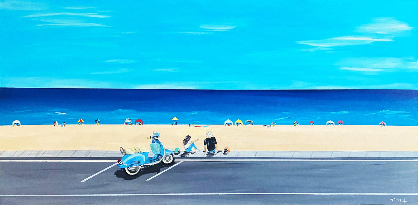 Beachside Chat (Panoramic)
