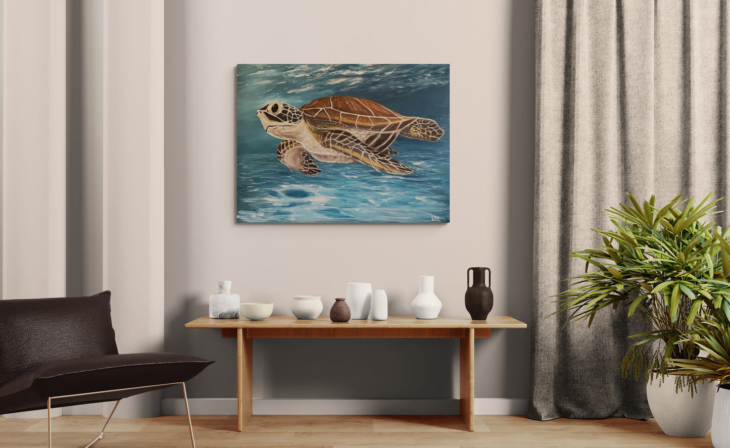 Cruising the Shallows (Sea Turtle)